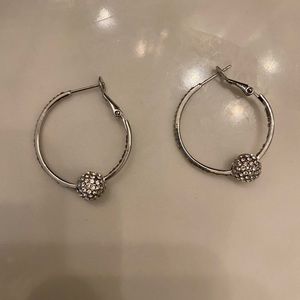 Disco ball hoop earrings